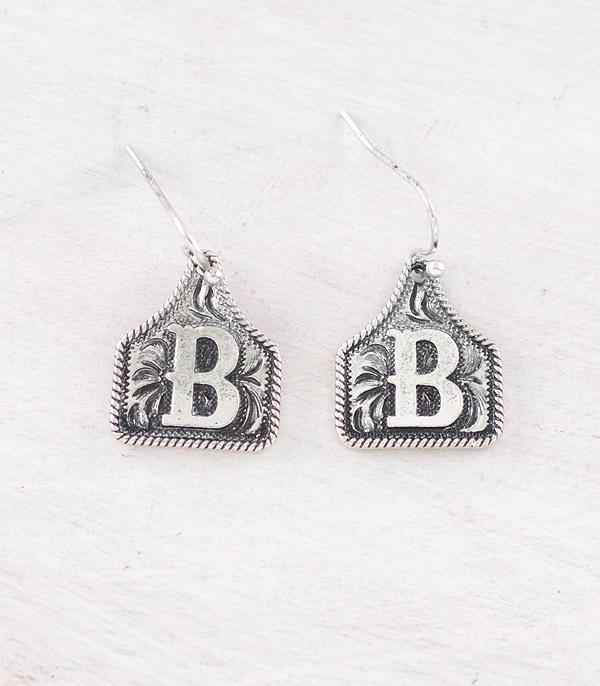WHAT'S NEW :: Wholesale Western Cattle Tag Initial Earrings