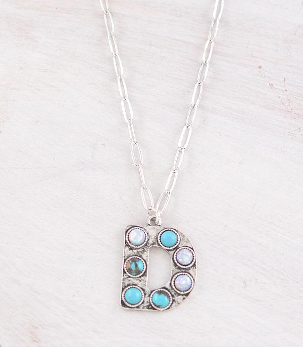WHAT'S NEW :: Wholesale Western Turquoise AB Initial Necklace