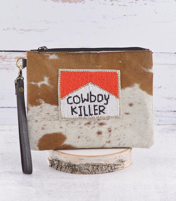 HANDBAGS :: CROSSBODY I CLUTCH BAGS :: Wholesale Cowboy Killer Cowhide Wristlet Pouch