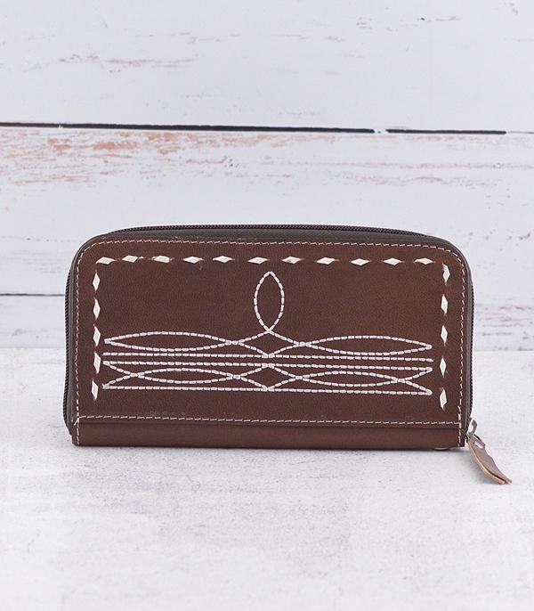 HANDBAGS :: WALLETS | SMALL ACCESSORIES :: Wholesale Boot Stitch Leather Wallet