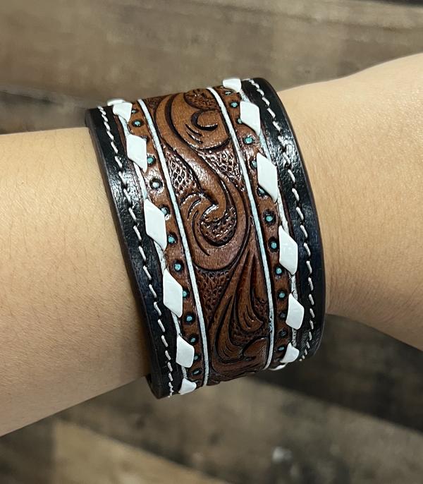 WHAT'S NEW :: Wholesale Western Leather Tooling Bracelet
