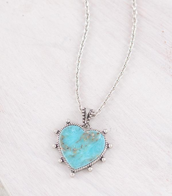 New Arrival :: Wholesale Western Turquoise Heart Necklace