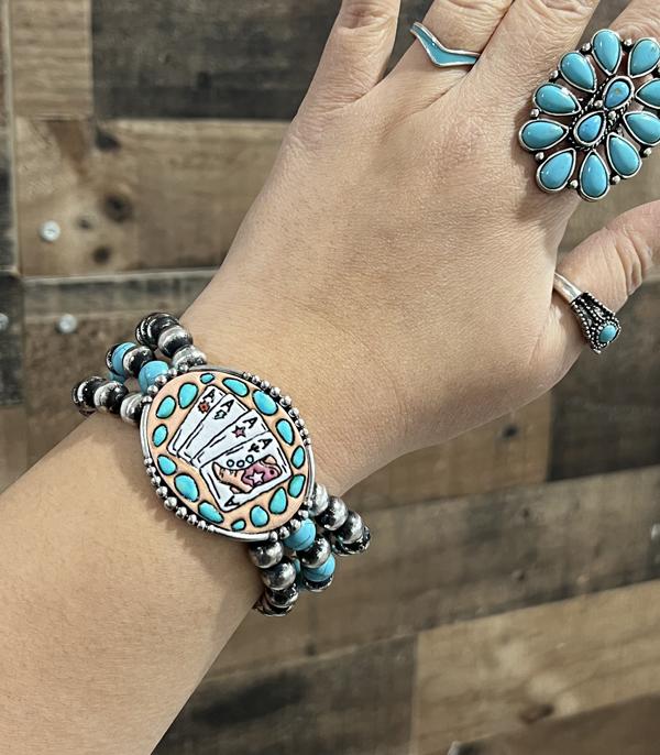BRACELETS :: STRETCH :: Wholesale Western Playing Cards Bracelet