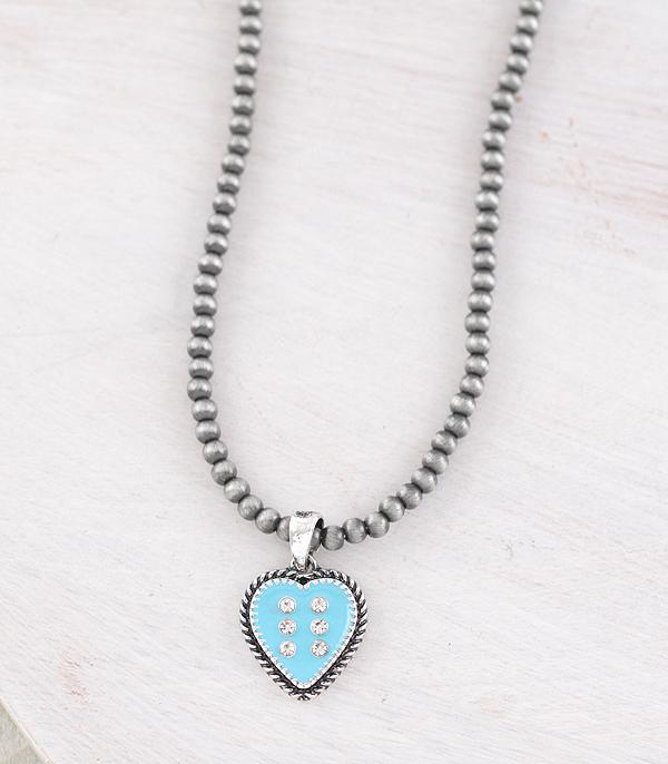 NECKLACES :: TRENDY :: Wholesale Western Heart Dice Pendant Necklace