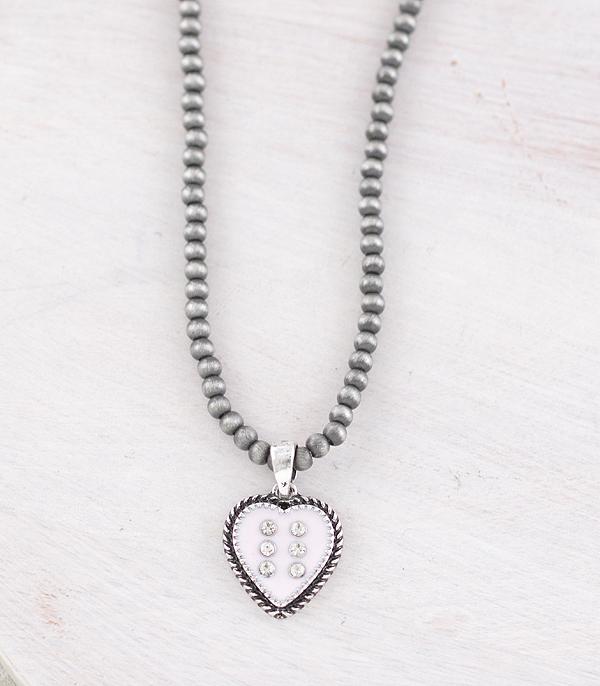 NECKLACES :: TRENDY :: Wholesale Western Heart Dice Pendant Necklace