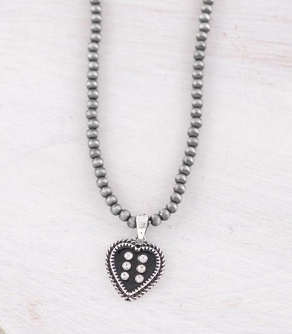 NECKLACES :: TRENDY :: Wholesale Western Heart Dice Pendant Necklace