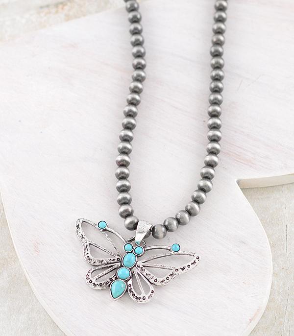 NECKLACES :: TRENDY :: Wholesale Western Butterfly Pendant Necklace
