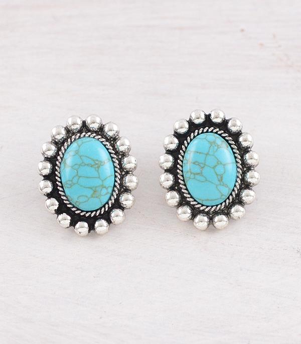 New Arrival :: Wholesale Western Turquoise Concho Earrings