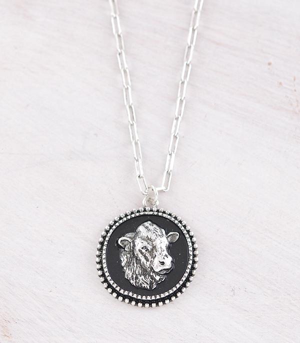 New Arrival :: Wholesale Western Cow Pendant Necklace