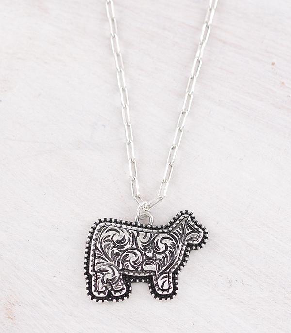 NECKLACES :: CHAIN WITH PENDANT :: Wholesale Western Cow Pendant Necklace