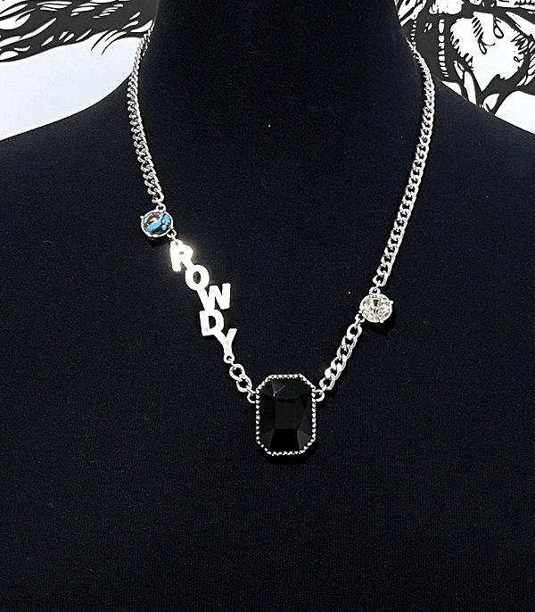 NECKLACES :: TRENDY :: Wholesale Western Rowdy Glass Stone Necklace
