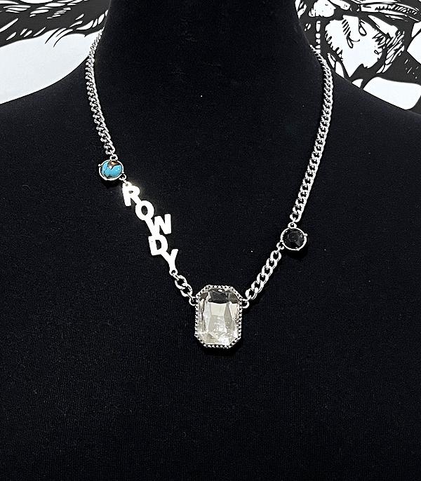NECKLACES :: TRENDY :: Wholesale Western Rowdy Glass Stone Necklace
