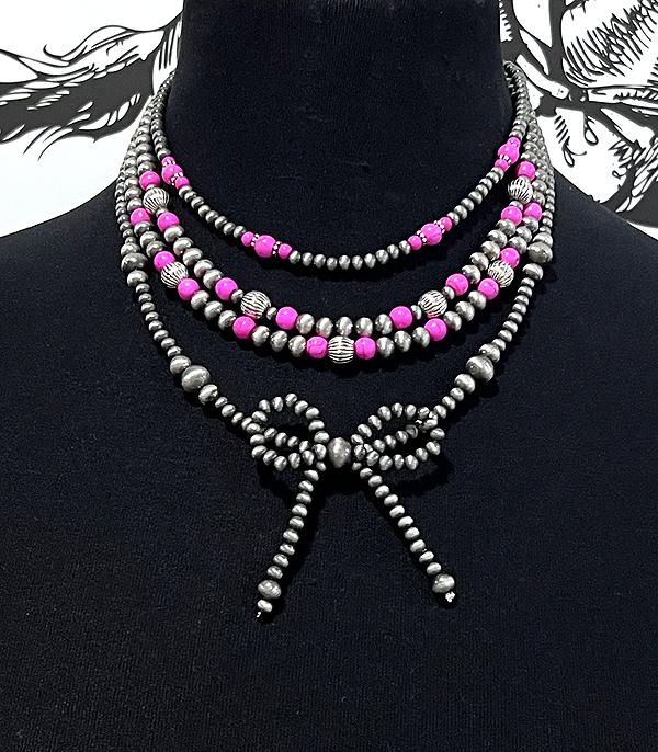 NECKLACES :: TRENDY :: Wholesale Western Navajo Pearl Bow Necklace