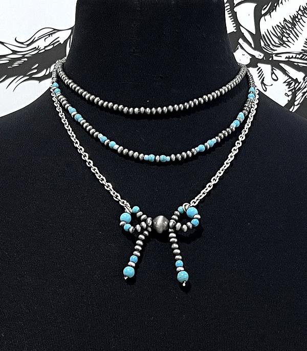 NECKLACES :: TRENDY :: Wholesale Western Navajo Pearl Bow Necklace