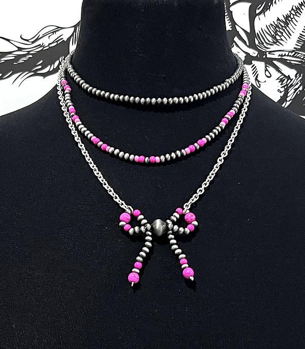 NECKLACES :: TRENDY :: Wholesale Western Navajo Pearl Bow Necklace