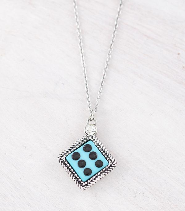 WHAT'S NEW :: Wholesale Turquoise Dice Pendant Necklace