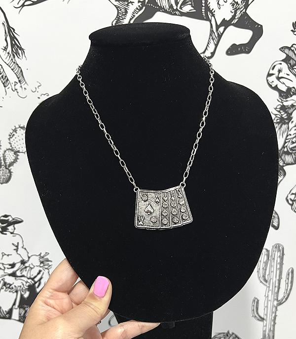 WHAT'S NEW :: Wholesale Western Wild Card Pendant Necklace