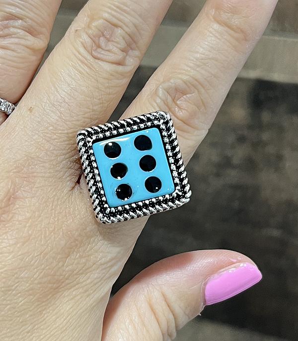 RINGS :: Wholesale Western Turquoise Dice Ring