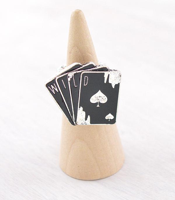 RINGS :: Wholesale Western Ace of Cards Ring