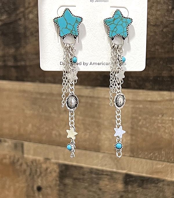 WHAT'S NEW :: Wholesale Turquoise Star Drop Earrings