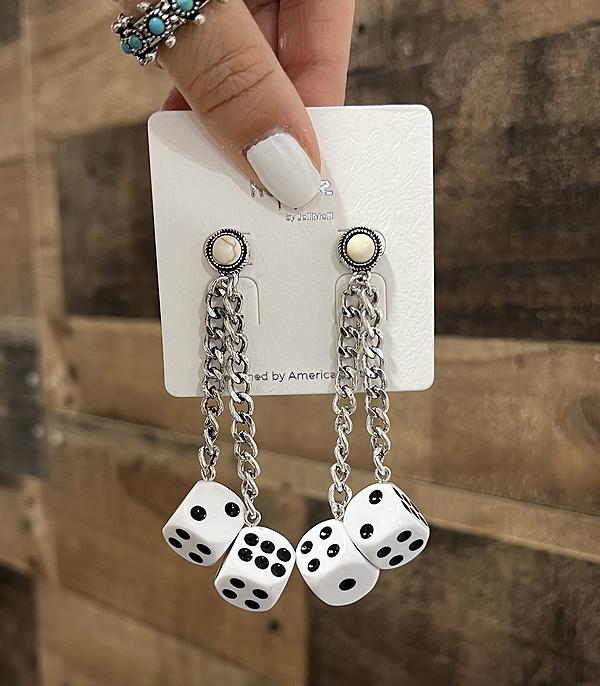 WHAT'S NEW :: Wholesale Western Dice Chain Drop Earrings
