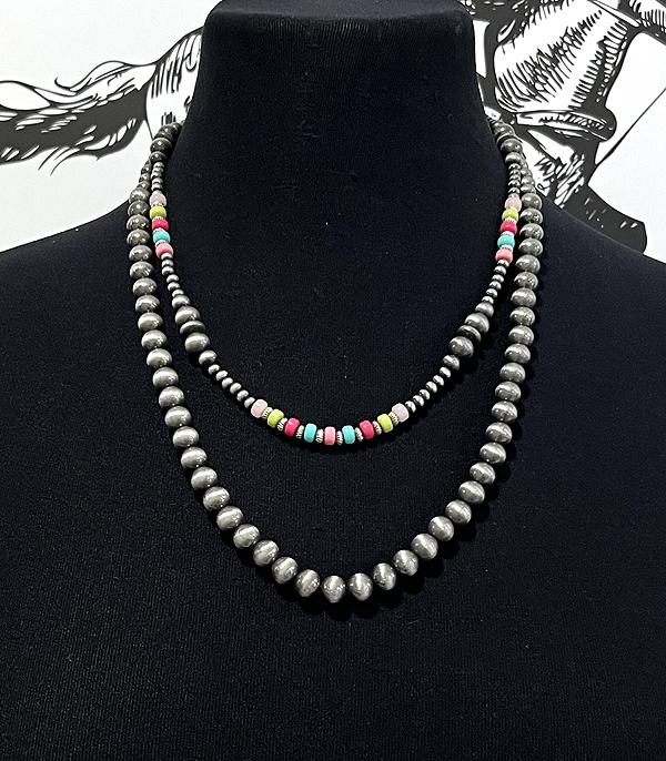New Arrival :: Wholesale Western Navajo Pearl Layered Necklace