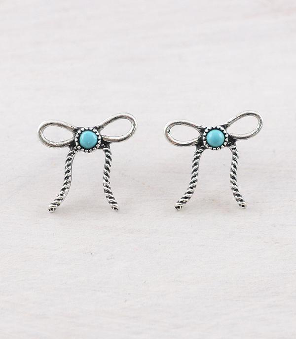New Arrival :: Wholesale Western Stone Bow Earrings
