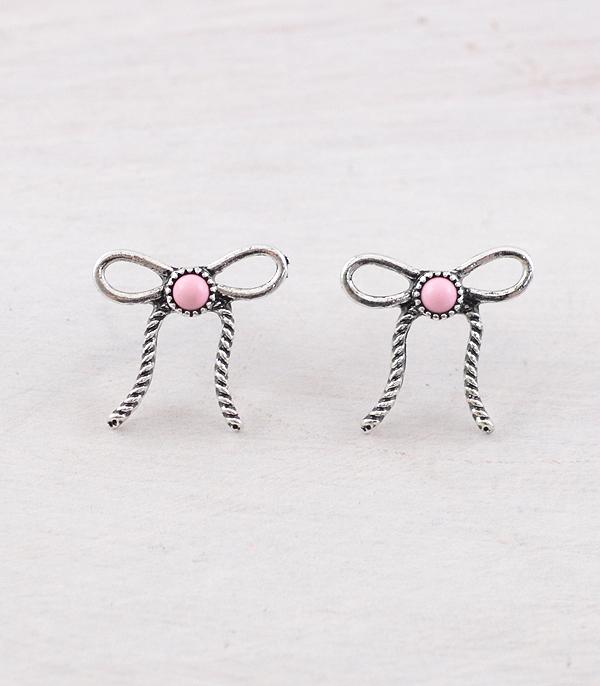 New Arrival :: Wholesale Western Stone Bow Earrings