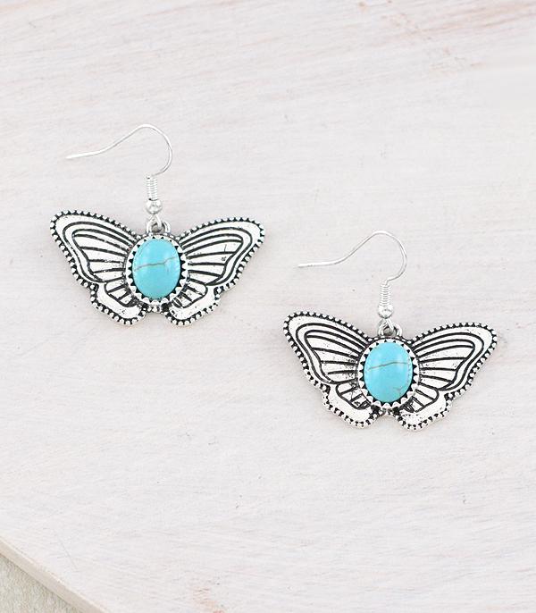EARRINGS :: WESTERN HOOK EARRINGS :: Wholesale Western Butterfly Concho Earrings