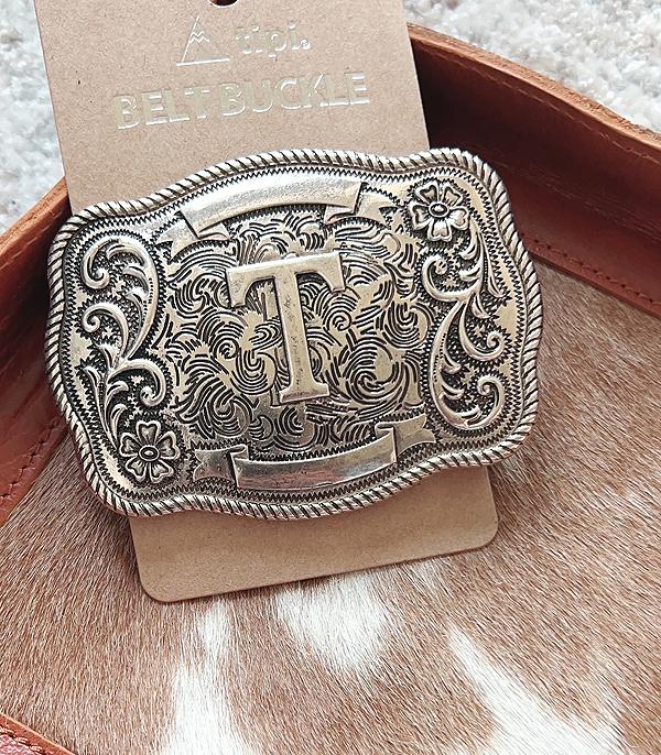 INITIAL JEWELRY :: GIFT ITEM :: Wholesale Western Tooling Initial Belt Buckle
