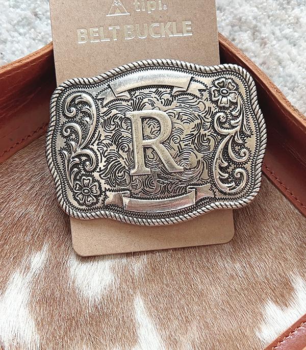 INITIAL JEWELRY :: GIFT ITEM :: Wholesale Western Tooling Initial Belt Buckle