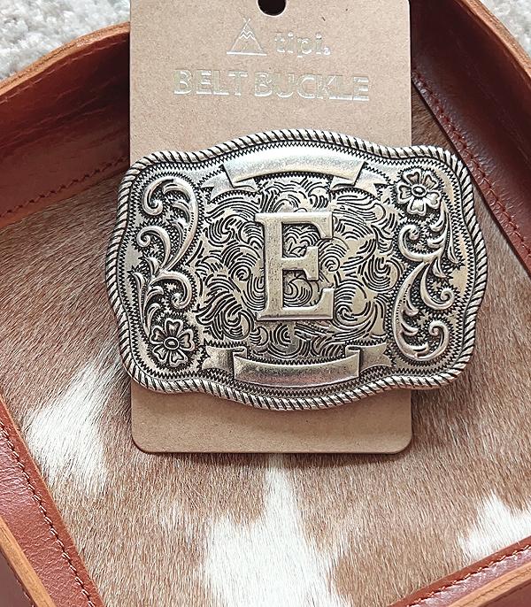 INITIAL JEWELRY :: GIFT ITEM :: Wholesale Western Tooling Initial Belt Buckle