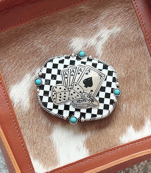 New Arrival :: Wholesale Western Checkered Ace Belt Buckle