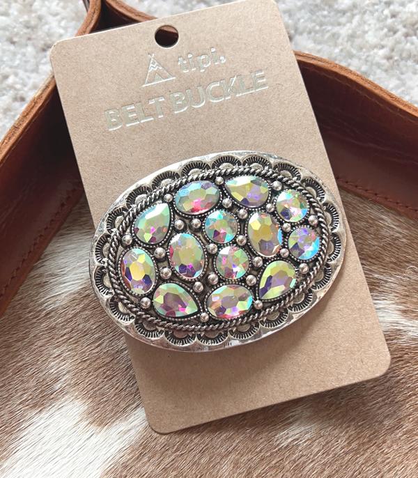 New Arrival :: Wholesale Western AB Stone Concho Belt Buckle