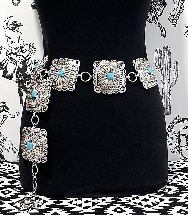 New Arrival :: Wholesale Western Turquoise Concho Belt