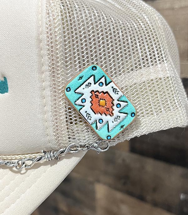 HATS I HAIR ACC :: HAT ACCESSORIES :: Wholesale Western Aztec Faux Leather Pin