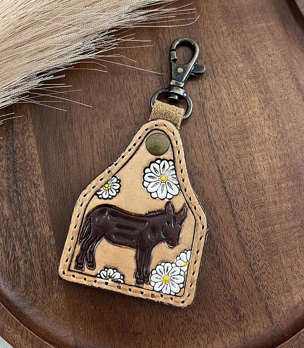 <font color=BLUE>WATCH BAND/ GIFT ITEMS</font> :: KEYCHAINS :: Wholesale Genuine Leather Cattle Tag Keychain