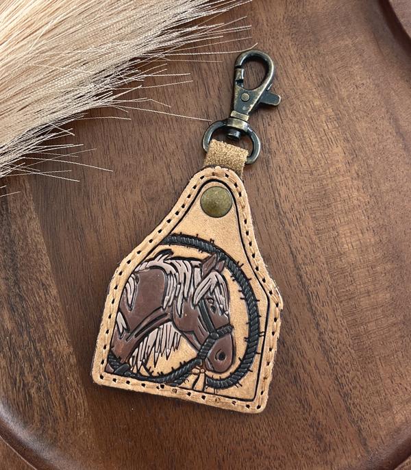 <font color=BLUE>WATCH BAND/ GIFT ITEMS</font> :: KEYCHAINS :: Wholesale Genuine Leather Cattle Tag Keychain
