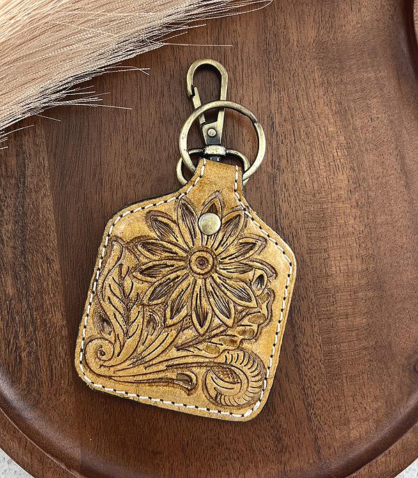 <font color=BLUE>WATCH BAND/ GIFT ITEMS</font> :: KEYCHAINS :: Wholesale Genuine Leather Cattle Tag Keychain