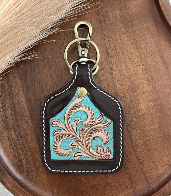 <font color=BLUE>WATCH BAND/ GIFT ITEMS</font> :: KEYCHAINS :: Wholesale Genuine Leather Cattle Tag Keychain