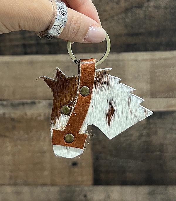 <font color=BLUE>WATCH BAND/ GIFT ITEMS</font> :: KEYCHAINS :: Wholesale Western Cowhide Horse Keychain