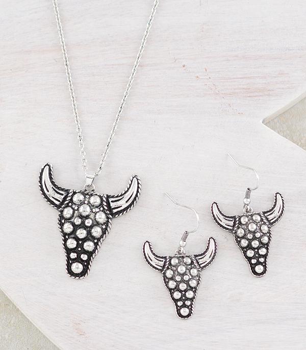 WHAT'S NEW :: Wholesale Western Cow Skull Concho Necklace Set