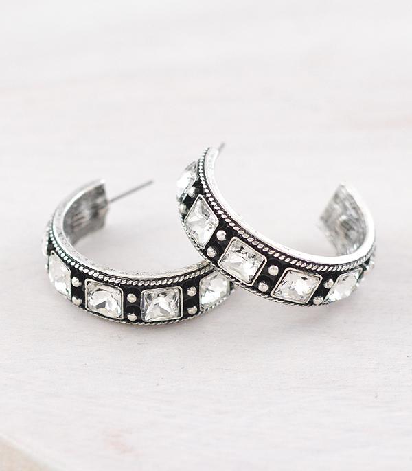 EARRINGS :: HOOP EARRINGS :: Wholesale Western Concho Hoop Earrings