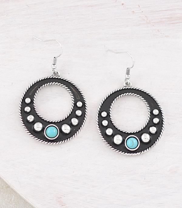 WHAT'S NEW :: Wholesale Western Turquoise Concho Hoop Earrings