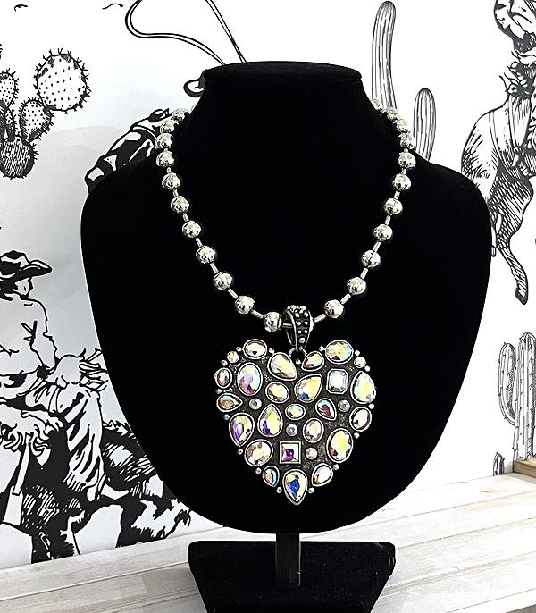 WHAT'S NEW :: Wholesale Western AB Heart Pendant Necklace