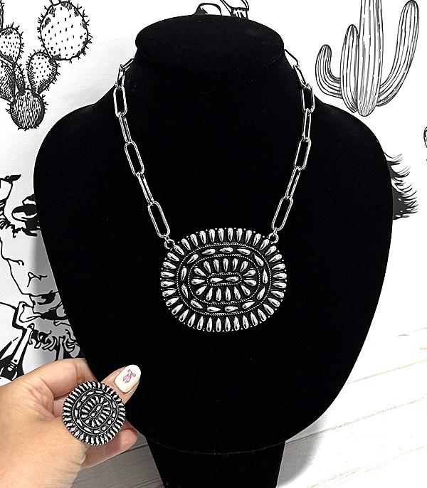 WHAT'S NEW :: Wholesale Western Large Concho Necklace