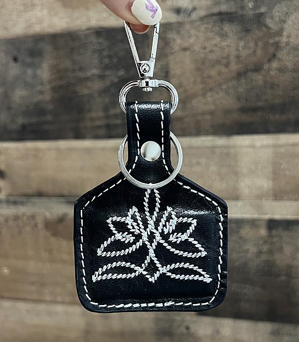 <font color=BLUE>WATCH BAND/ GIFT ITEMS</font> :: KEYCHAINS :: Wholesale Leather Boot Stitch Cattle Tag Keychain