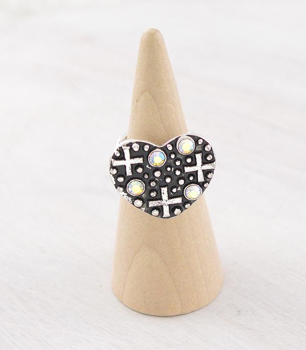 RINGS :: Wholesale Western Heart Cross Concho Ring