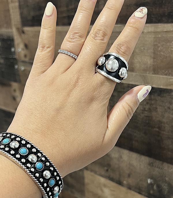 RINGS :: Wholesale Western Bubble Textured Concho Ring