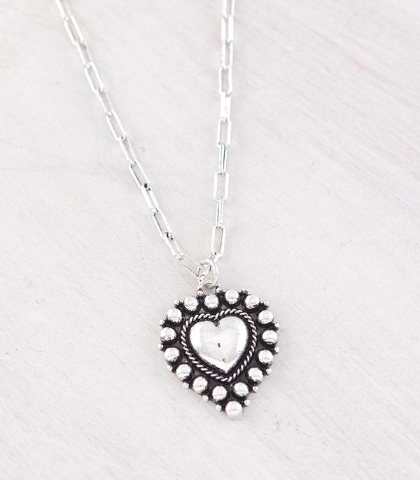 NECKLACES :: WESTERN TREND :: Wholesale Western Heart Concho Pendant Necklace
